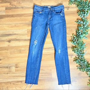 J Crew | Raw Hem Distressed Skinny Jeans